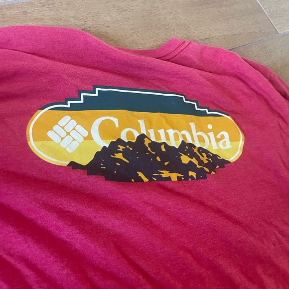 Columbia Men's Red Short Sleeve Cotton Blend Shirt Large - Picture 4 of 6